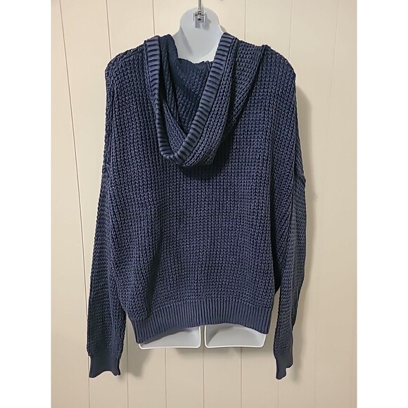 Natural Reflections Sweater Hoodie Womens Size Large Blue Knit Fall Winter - Picture 3 of 10